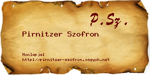 Pirnitzer Szofron névjegykártya